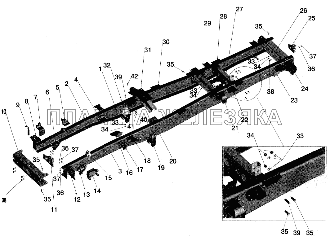 Рама 555102 МАЗ-543202