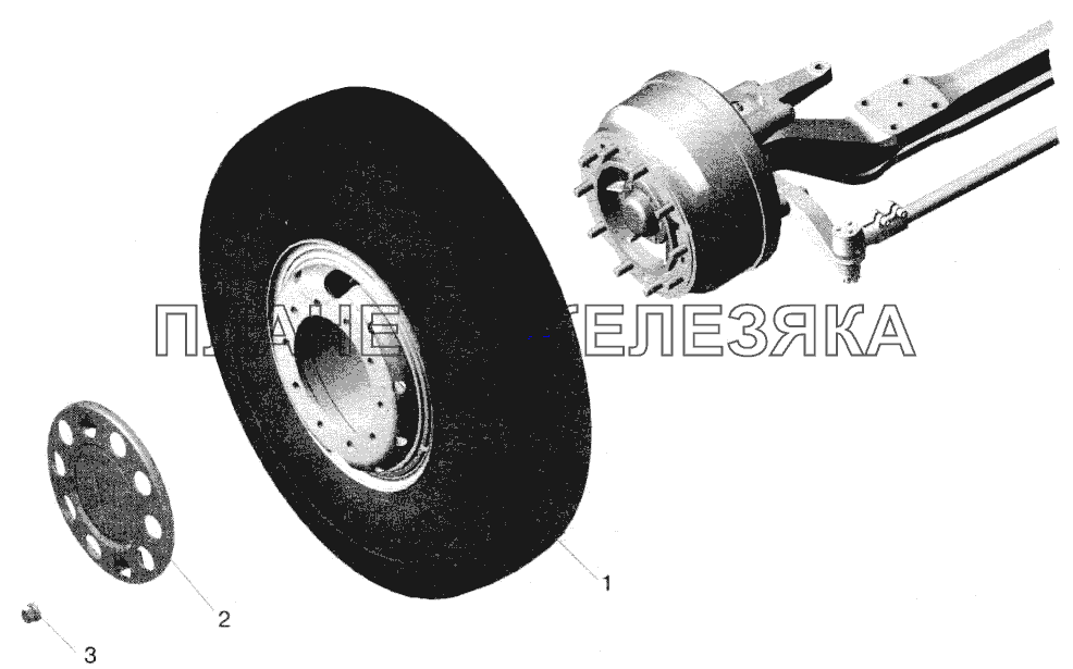 Установка передних колес МАЗ-543202