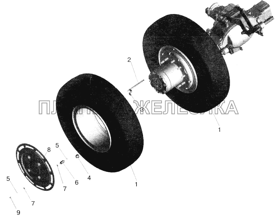Установка задних колес МАЗ-543202