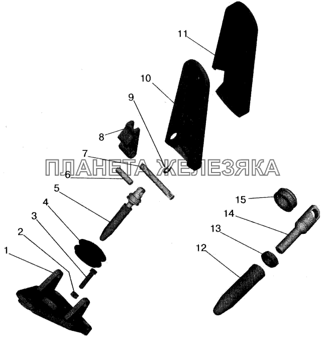 Педаль привода тормозного крана МАЗ-543202