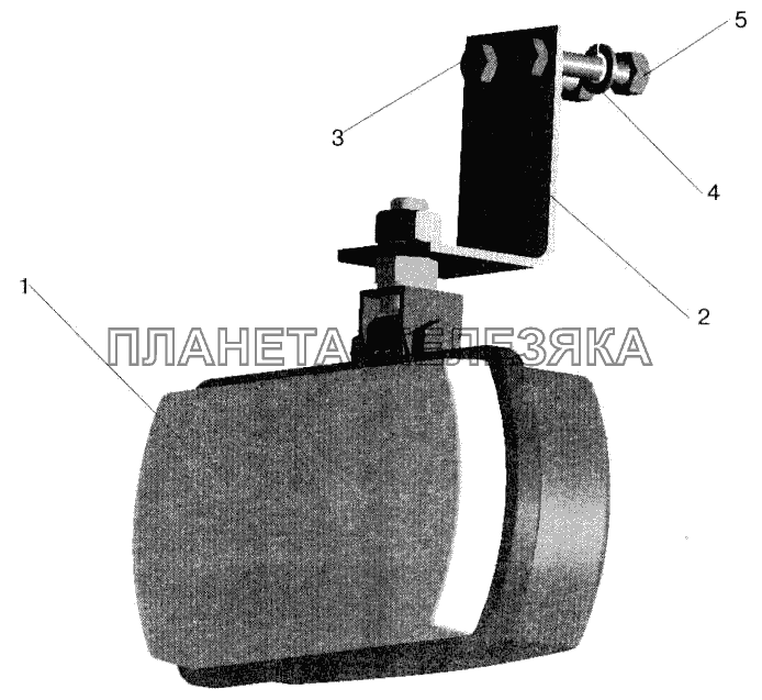 Установка фары освещения сцепки МАЗ-543202