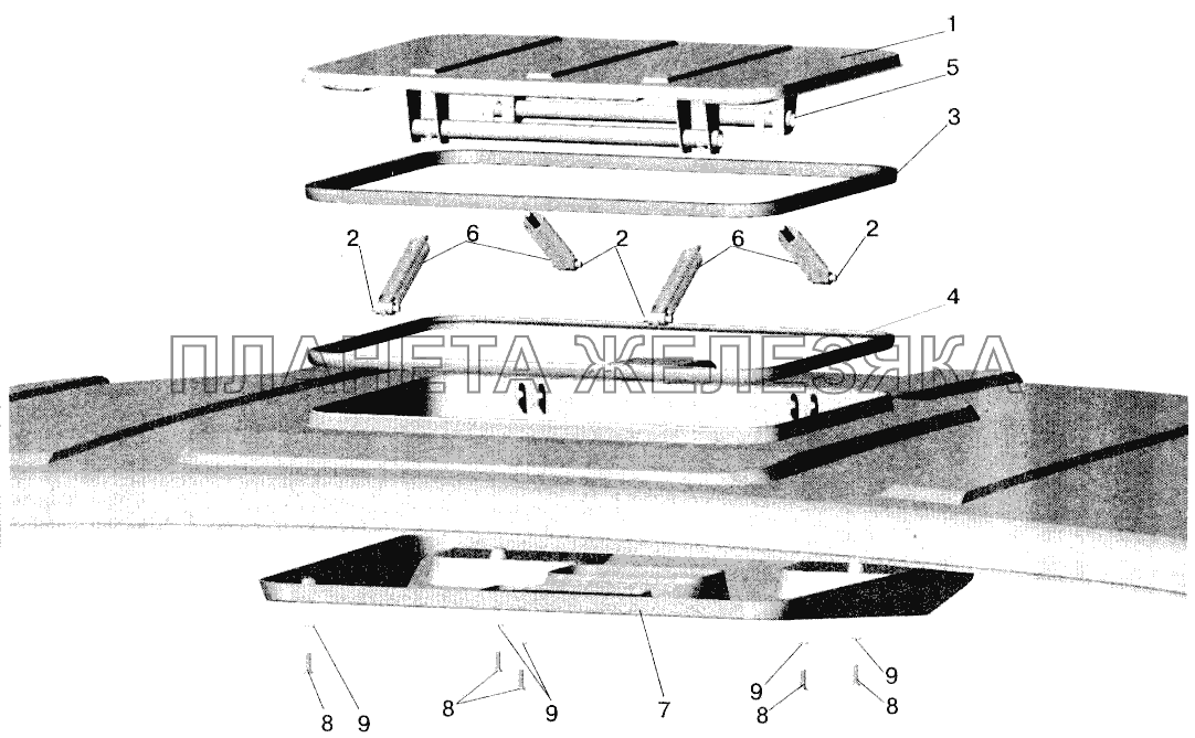 Установка крышки вентиляционного люка МАЗ-543202