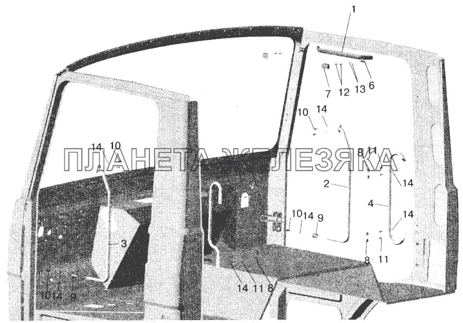 Установка поручней в кабине МАЗ-543202