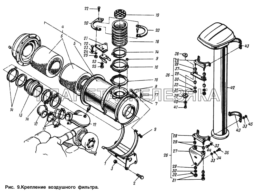Крепление воздушного фильтра МАЗ-54321
