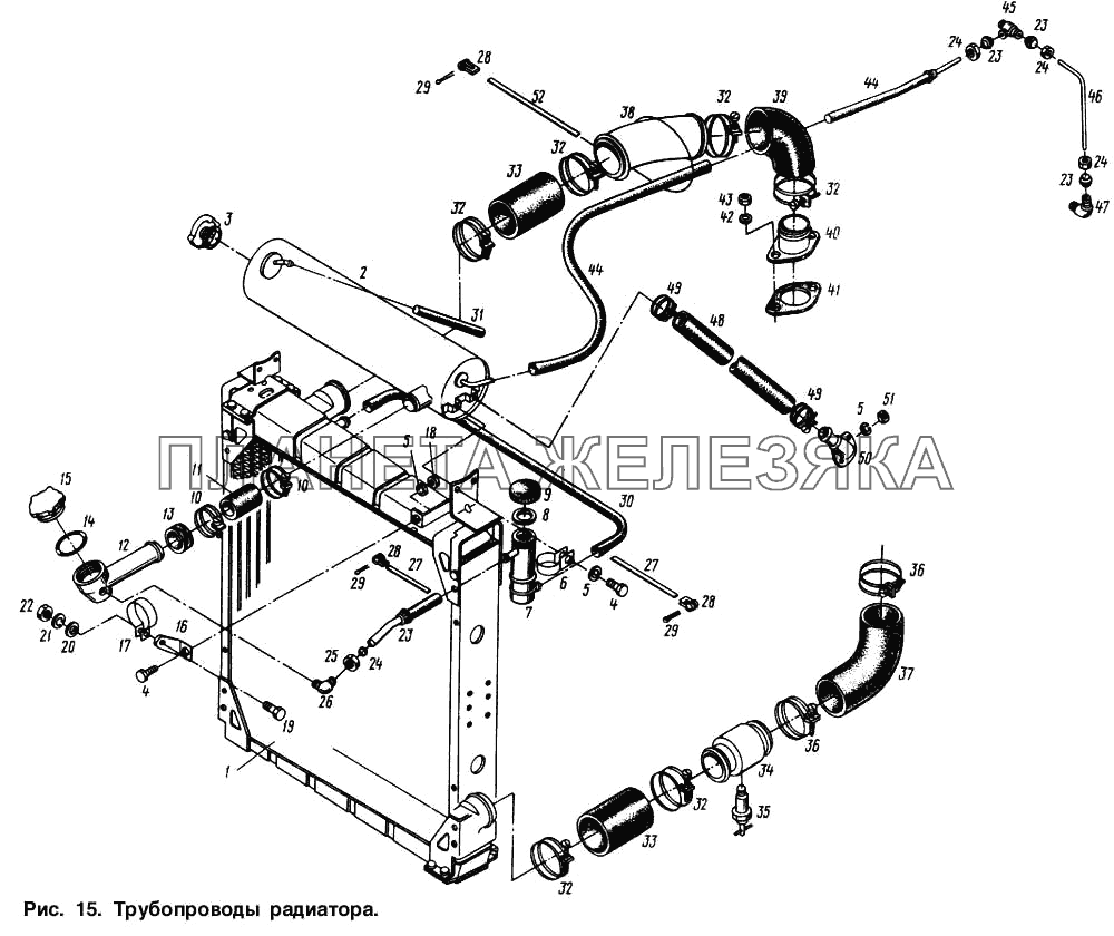 Трубопроводы радиатора МАЗ-64221