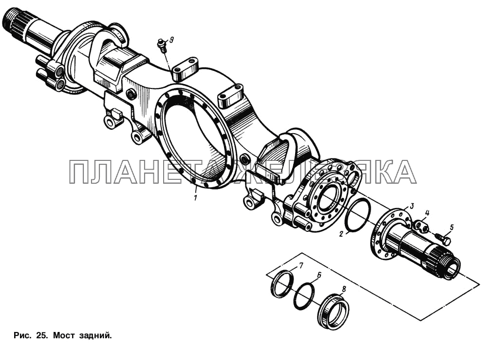 Мост задний. Картер моста МАЗ-64221
