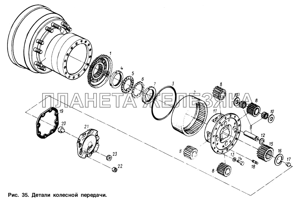 Детали колесной передачи МАЗ-54321