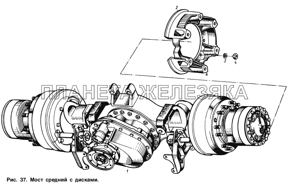 Мост средний с дисками МАЗ-54321