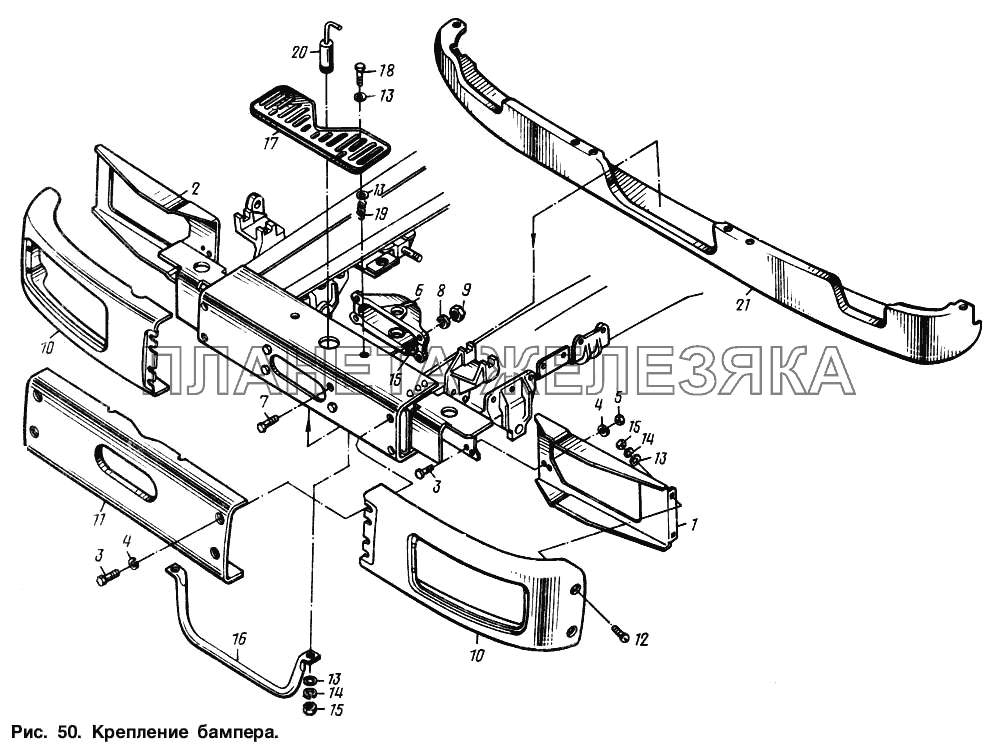 Крепление бампера МАЗ-54321
