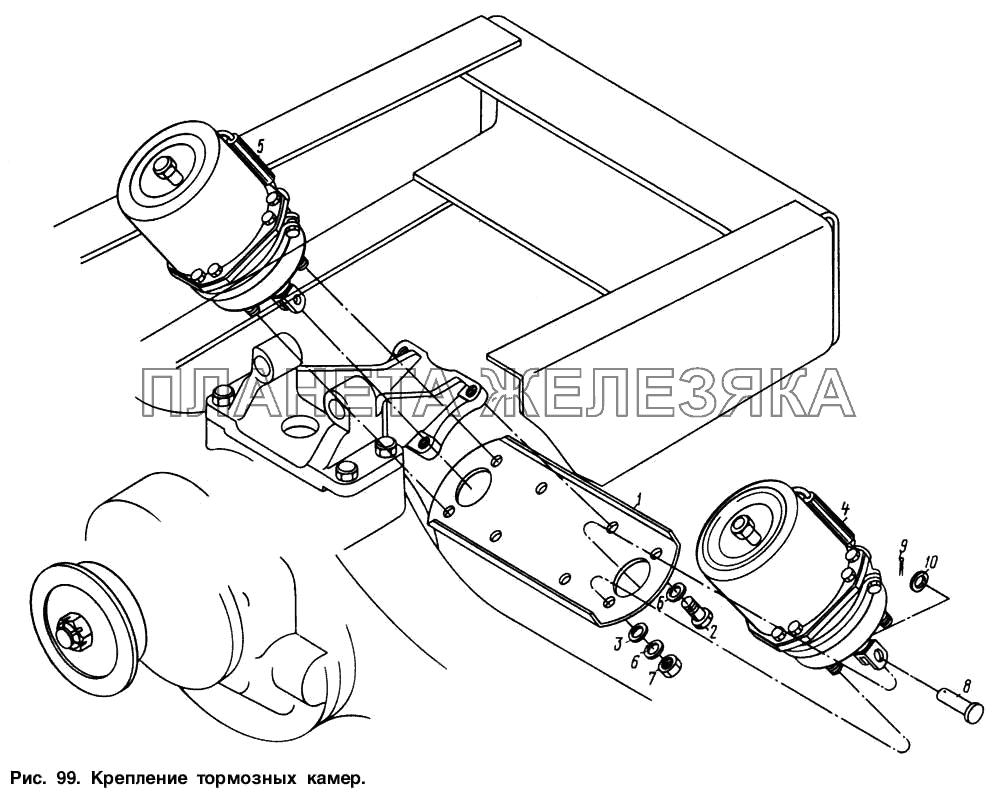 Крепление тормозных камер МАЗ-54321