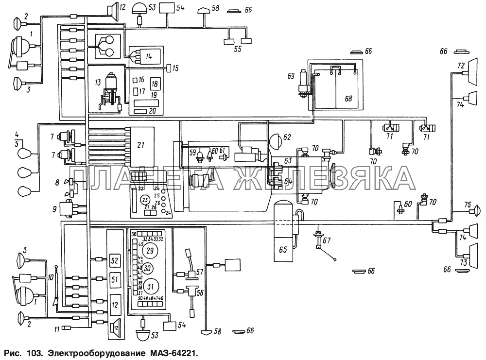 Электрооборудование МАЗ-64221 МАЗ-54321