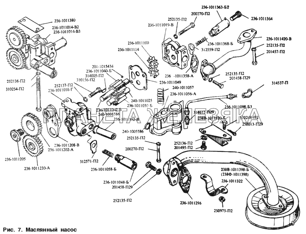 Масляный насос МАЗ-54328