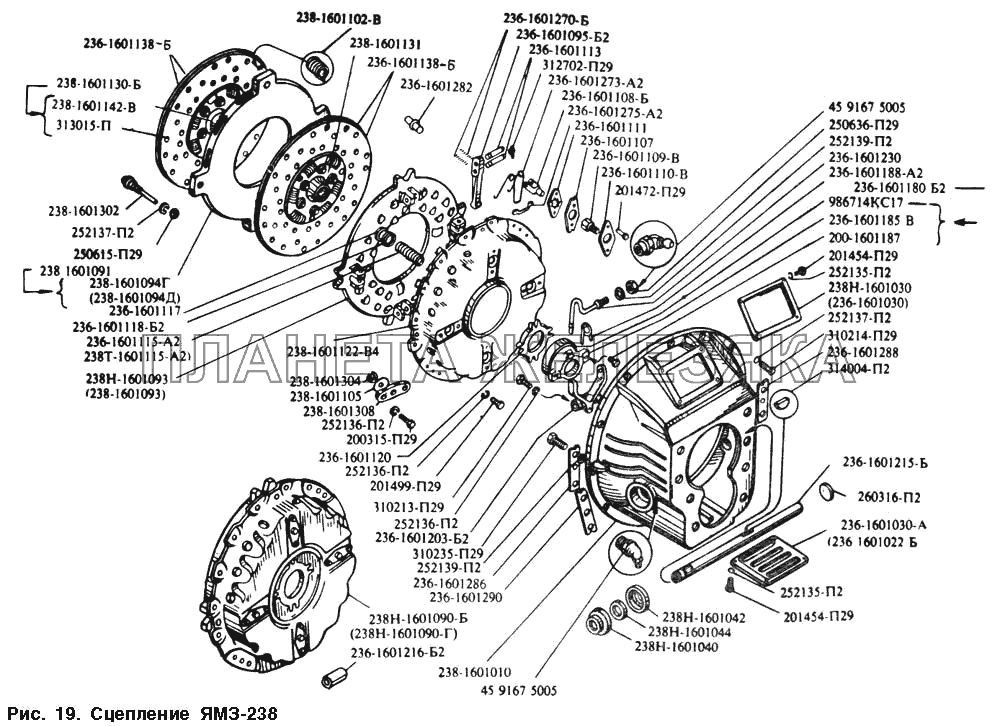 Сцепление ЯМЗ-238 МАЗ-54328