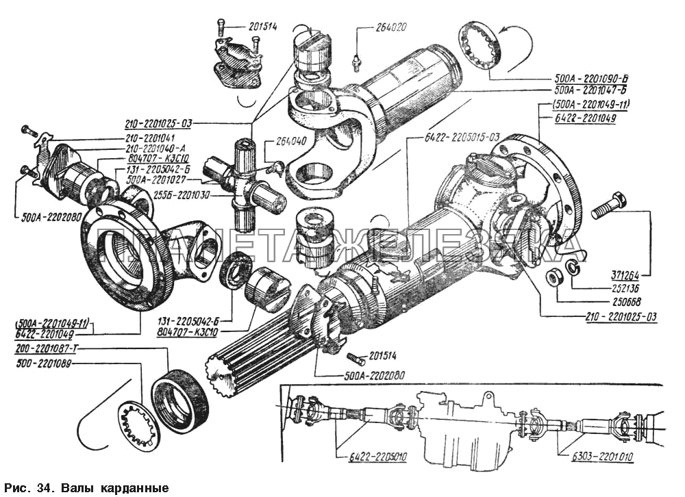 Валы карданные МАЗ-54328