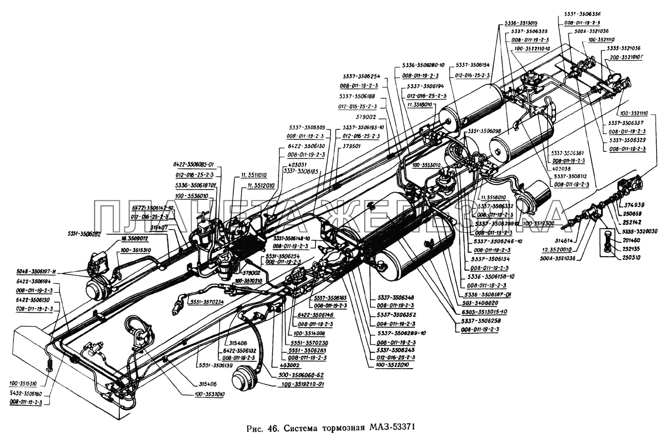 Система тормозная МАЗ-53371 МАЗ-5433