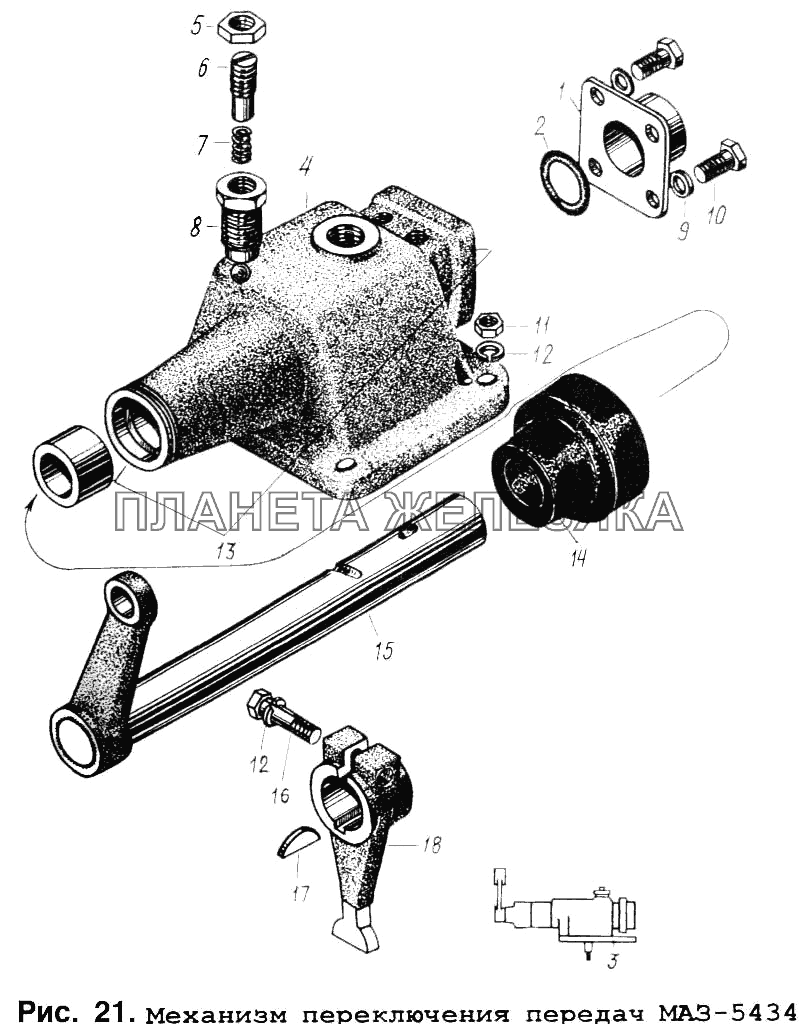 Механизм переключения передач МАЗ-5434 МАЗ-5434