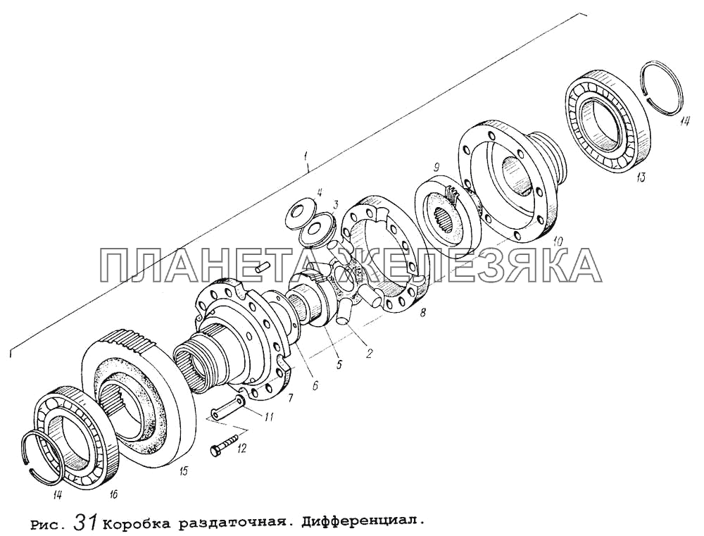 Коробка раздаточная. Дифференциал МАЗ-5434