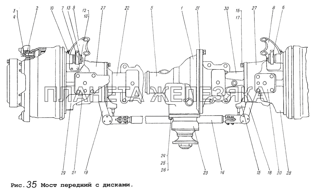 Мост передний с дисками МАЗ-64255