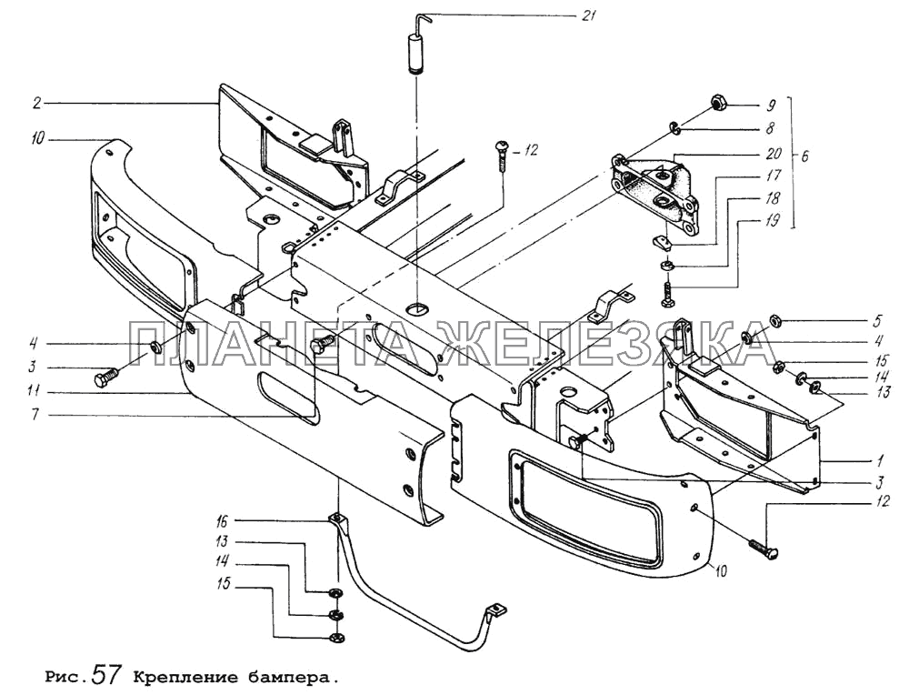 Крепление бампера МАЗ-5434