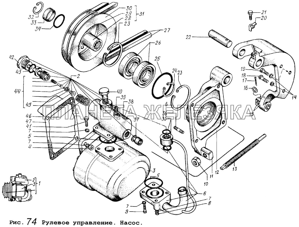 Рулевое управление. Насос МАЗ-5434