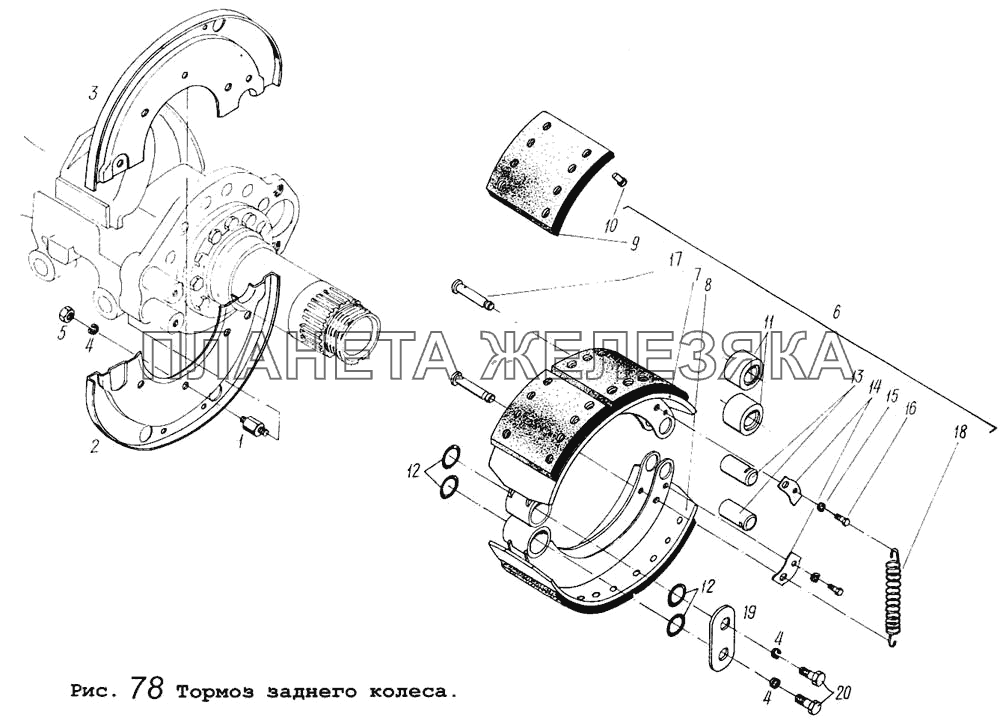 Тормоз заднего колеса МАЗ-64255