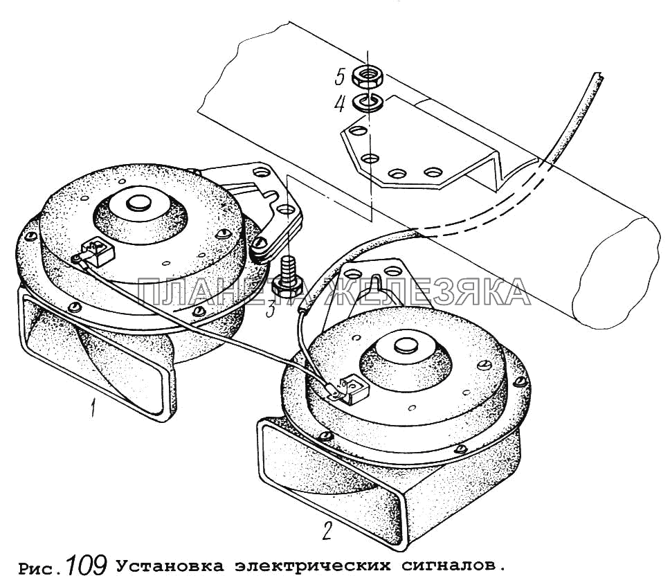 Установка электрических сигналов МАЗ-64255