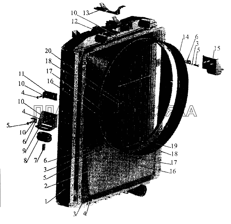 Радиатор с кожухом МАЗ-5440