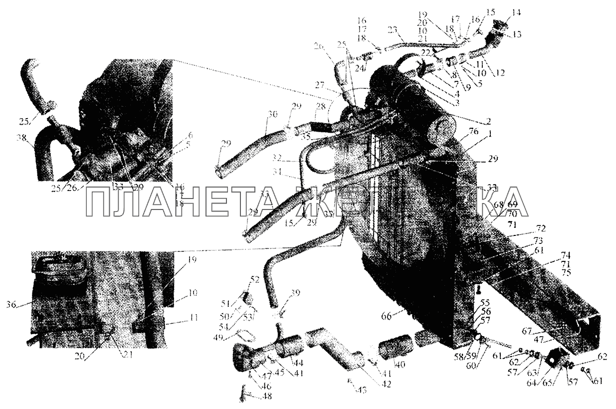 Установка системы охлаждения МАЗ-5440