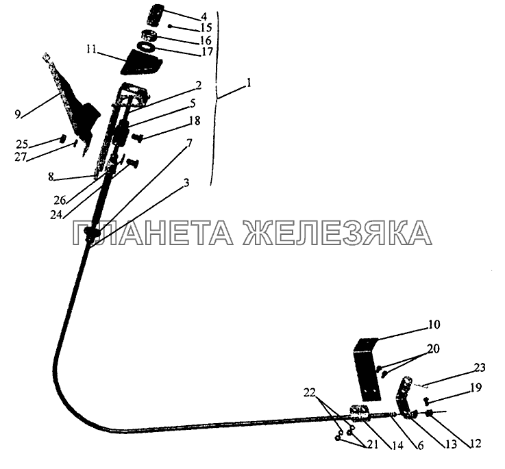 Привод останова двигателя МАЗ-5440