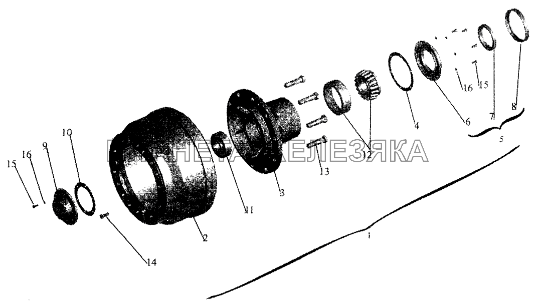Ступица переднего колеса МАЗ-5440