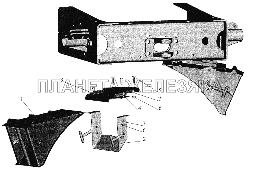 Установка противооткатных упоров 5440-3900037 МАЗ-544069