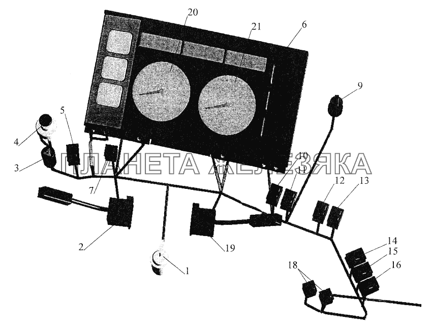 Установка приборов и выключателей МАЗ-544069