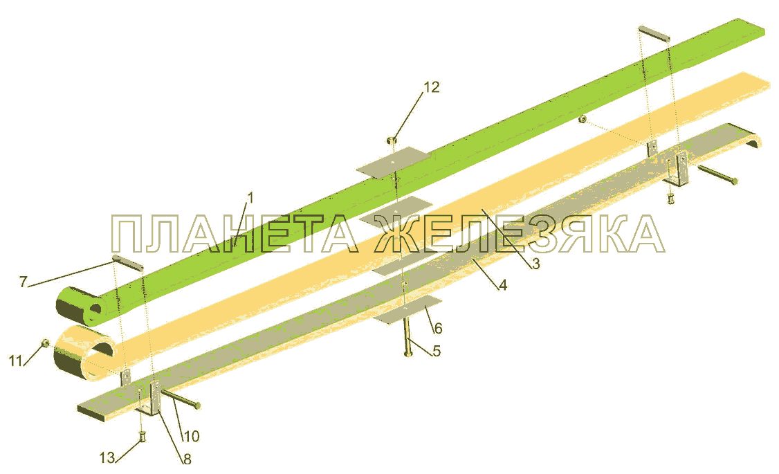 Рессора передняя 6430-2902012-10 МАЗ-5440B5