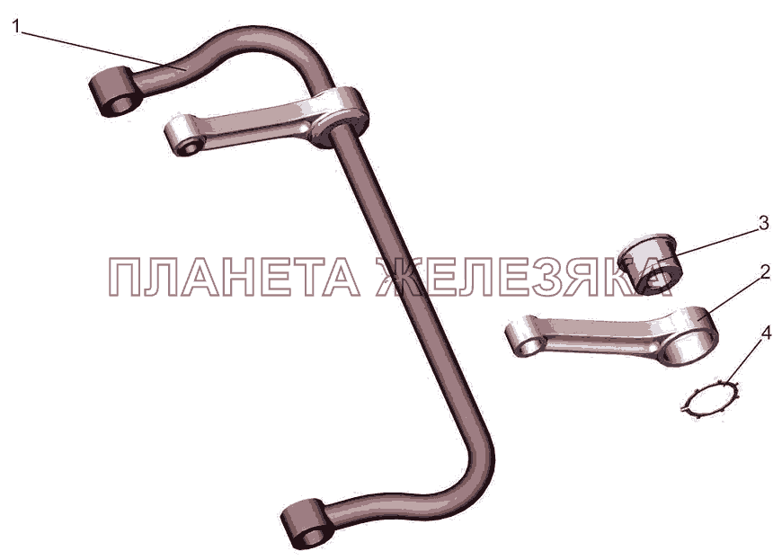 Вал стабилизатора с рычагами 5551-2916006 МАЗ-5440B5