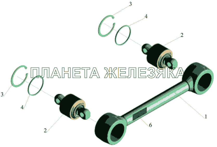 Штанга реактивная 6430-2919014 МАЗ-5440B5 Штанга реактивная 6430-2919014 МАЗ-5440B5