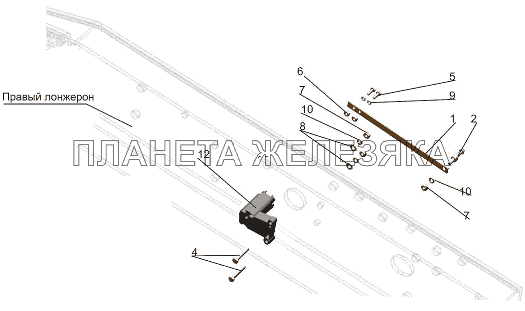 Крепление датчика перемещения ECAS 5440-2935006-050 МАЗ-5440B5