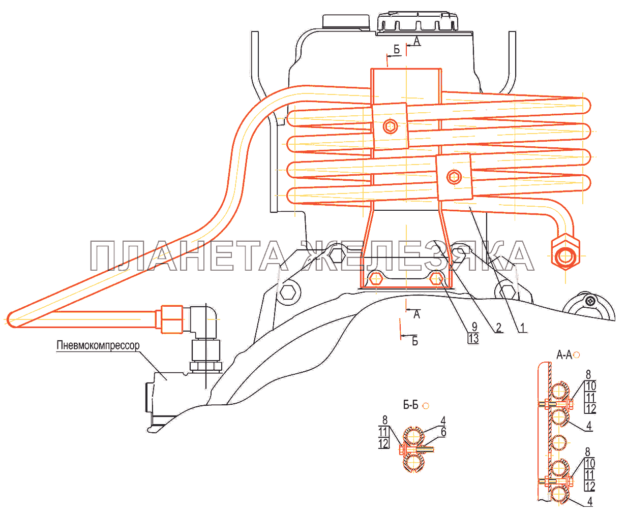 Крепление охладителя 6312ВЗ-3506020 МАЗ-5440B5