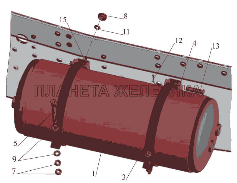 Крепление ресивера 54401 -3513006 МАЗ-5440B5