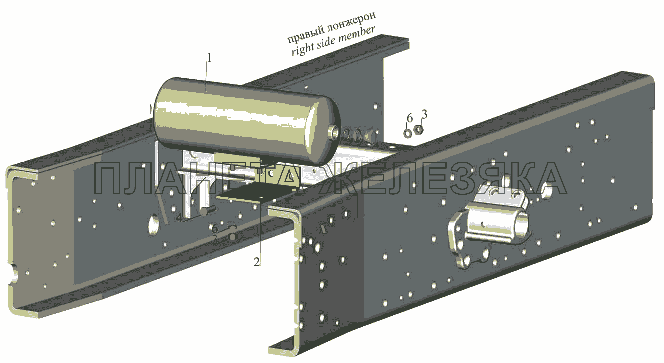 Установка ресивера 544003-3513005 МАЗ-5440B5