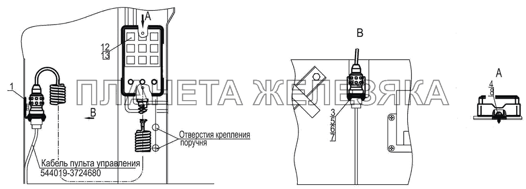 Установка пульта управления пневмоподвеской 5440А9-3700153 МАЗ-5440B5