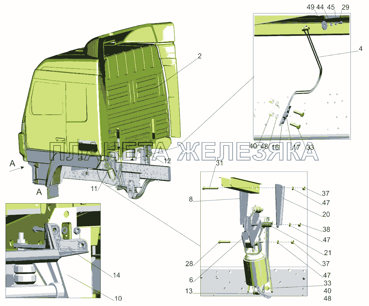 Установка кабины 5440-5000002-050 МАЗ-5440B5