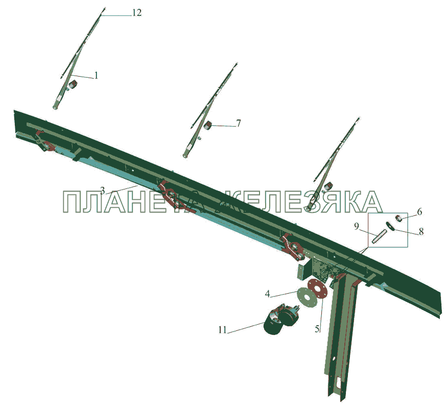 Установка стеклоочистителя 6430-3700041-001 МАЗ-5440B5