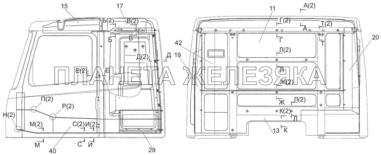 Установка обивок и ковриков 5440-5000100 МАЗ-5440B5