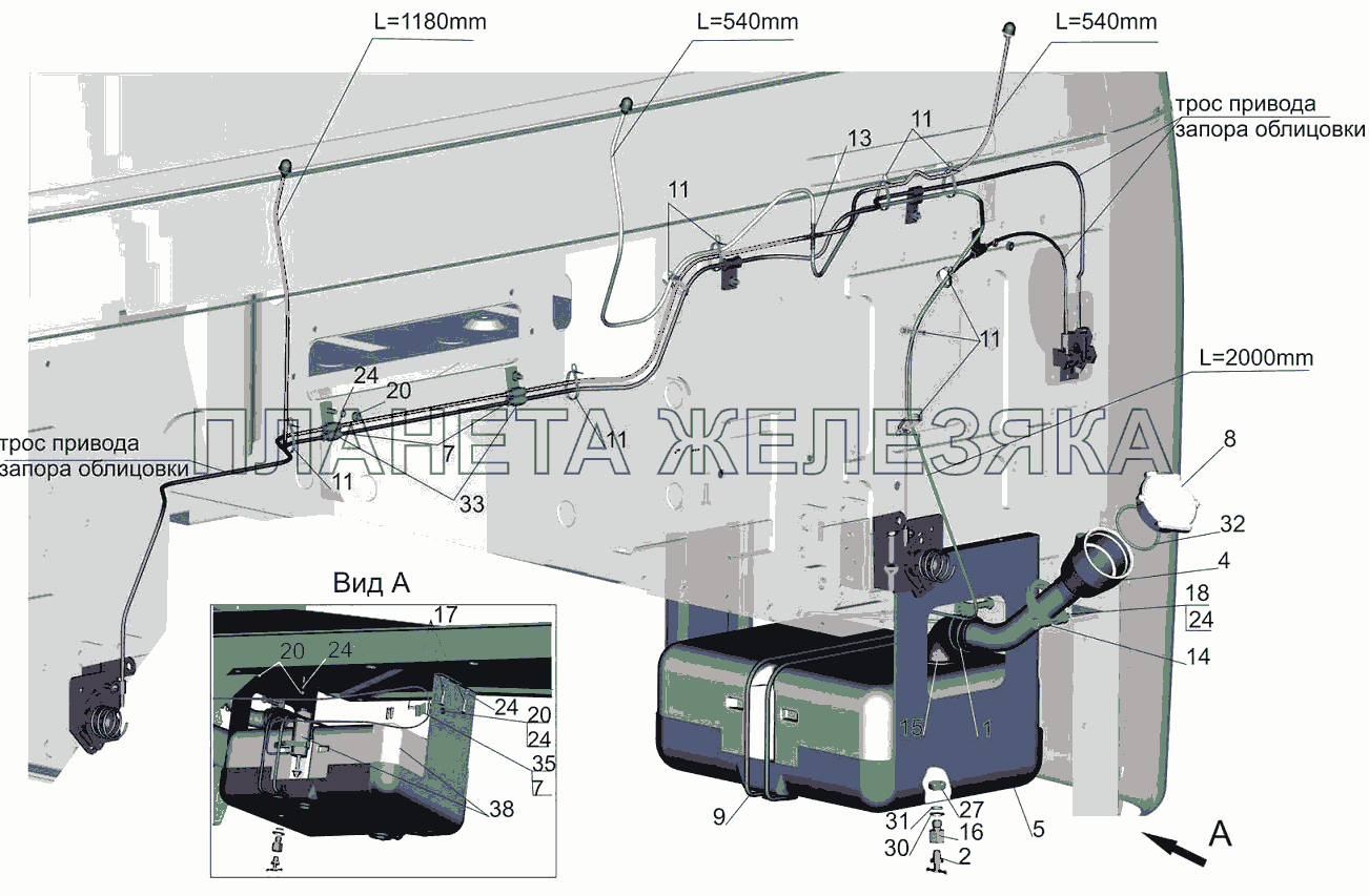 Установка омывателя 6430-5200008 МАЗ-5440B5