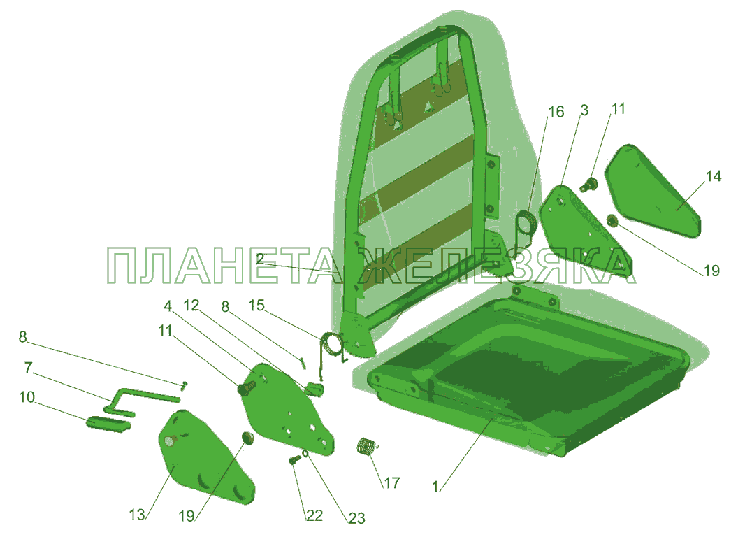 Подушка и спинка сидения 6430-6810012 МАЗ-5440B5