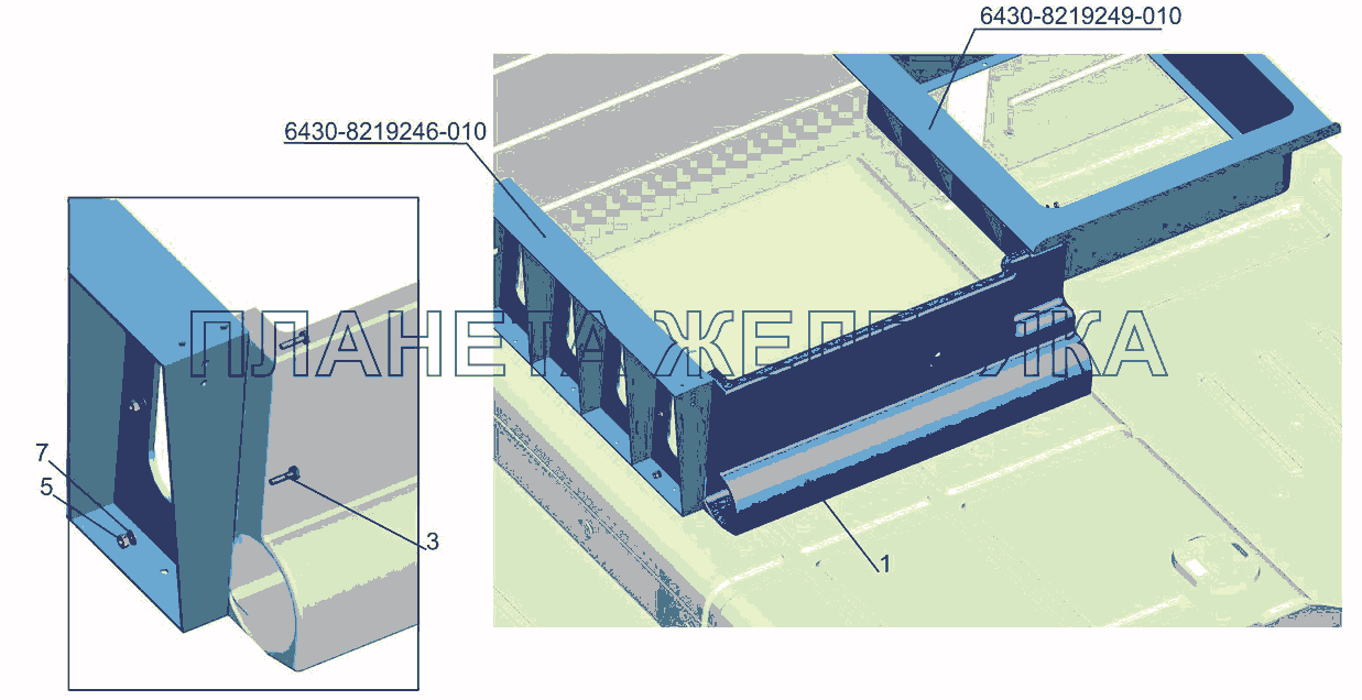 Установка стенки 6430-8200041 МАЗ-5440B5