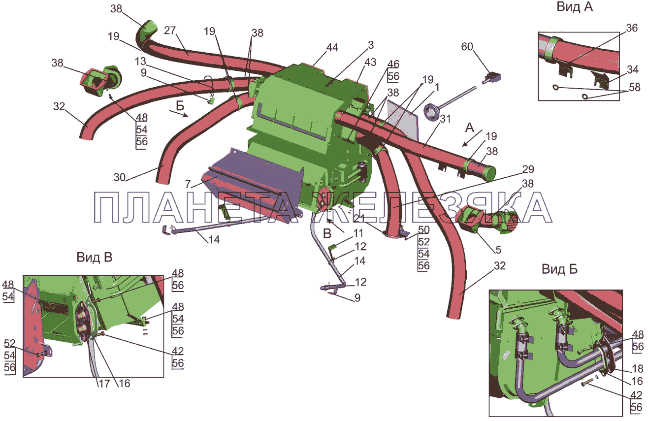 Установка отопителя 631019-8100001-010 МАЗ-5440B5