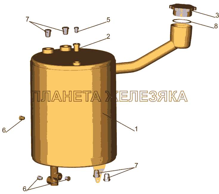 Бачок топливный 544004-1015910 МАЗ-5440B5