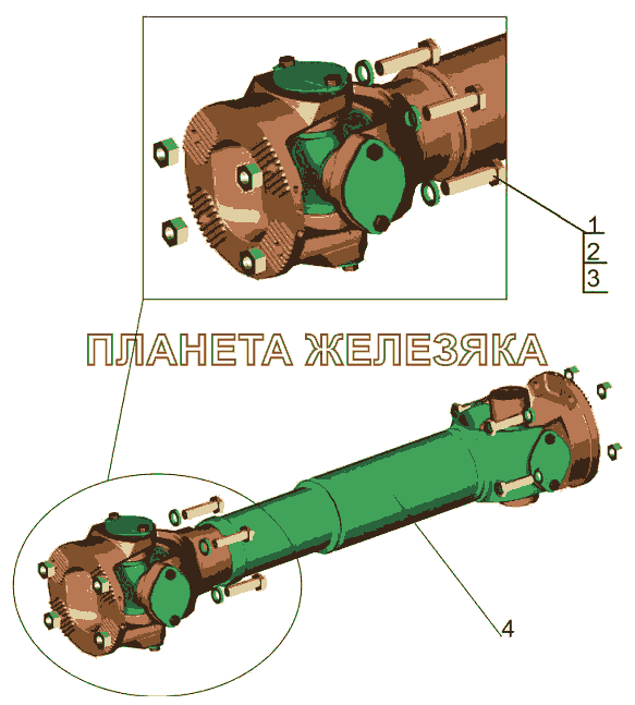 Установка карданного вала 544019-2200000-010 МАЗ-5440B5