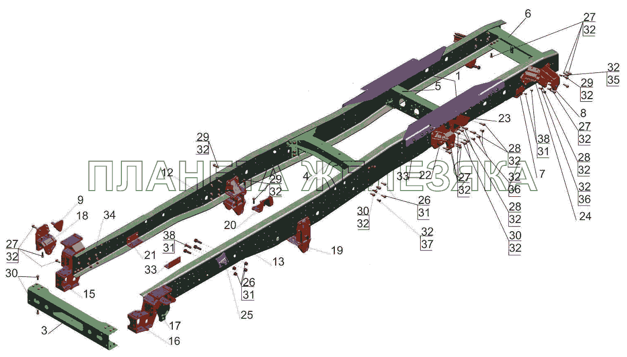 Рама 5440B3-2801002-000 МАЗ-5440B5